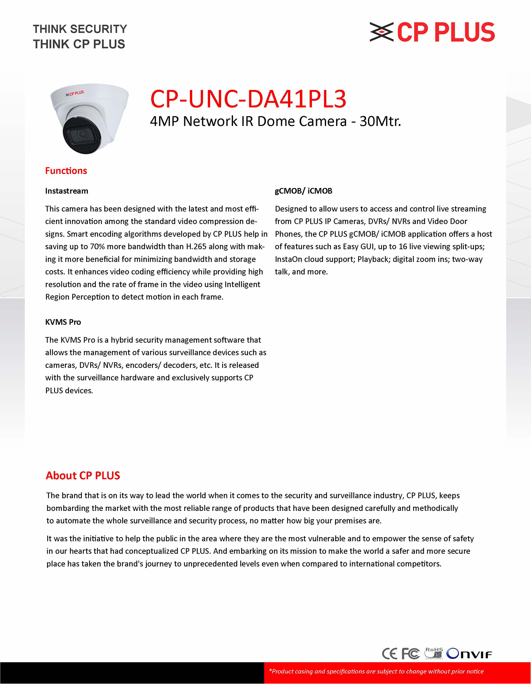 4MP Network IR Dome Camera - 30Mtr - Image 3