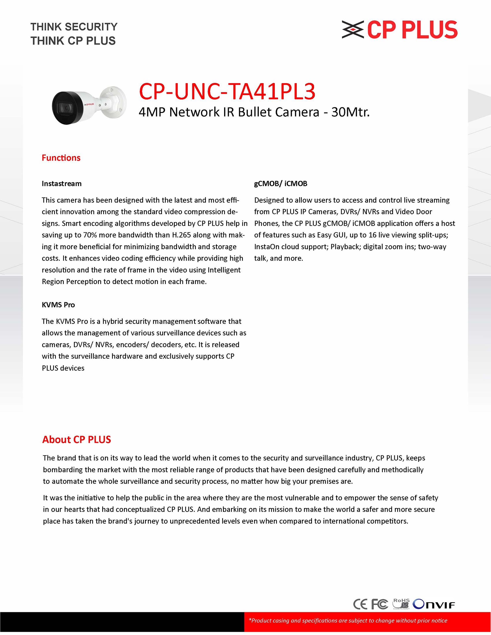 4MP Network IR Bullet Camera - 30Mtr - Image 3